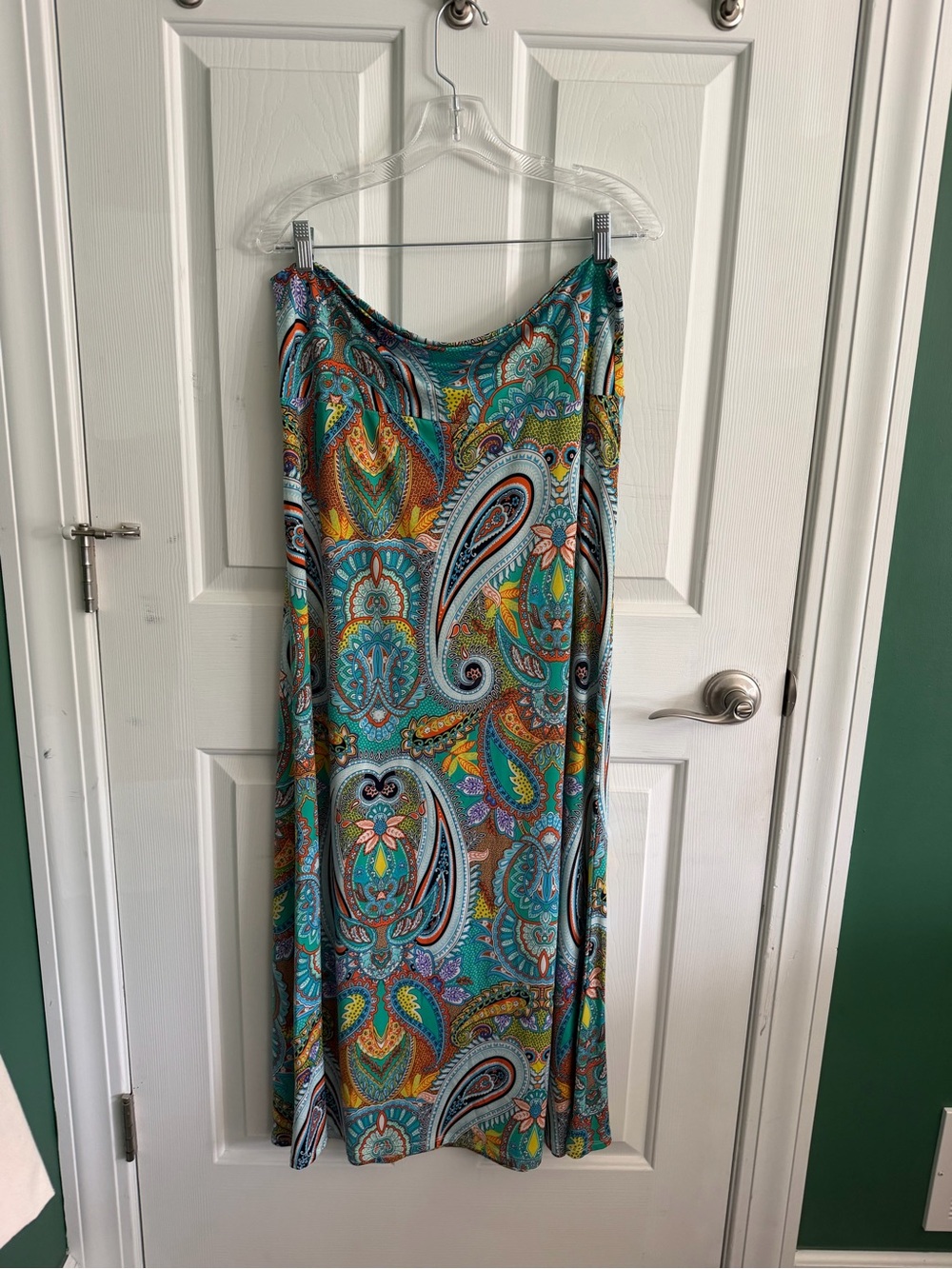 MOA USA Teal Paisley Multicolor Maxi Skirt